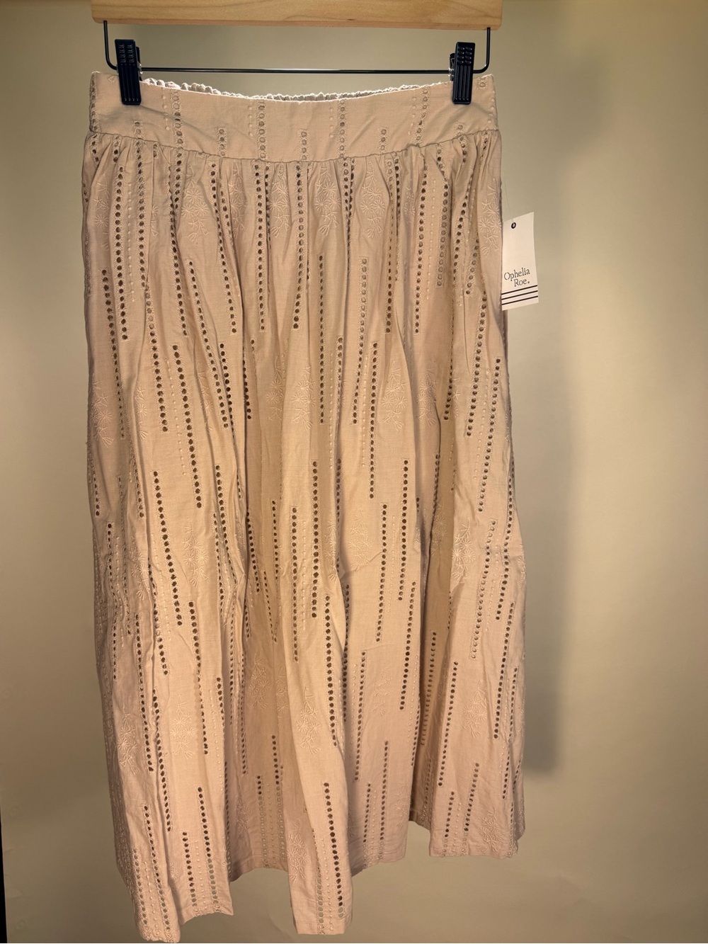 NWT Ophelia Rose Cream Eyelet Midi Skirt